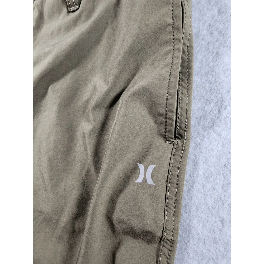Hurley Mens Hybrid Shorts Olive Green Heather Stretch Walk Shorts Size 34